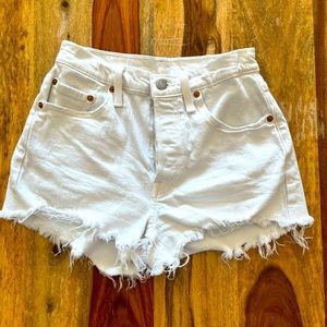 Perfect Condition Levi 501 White Denim Shorts